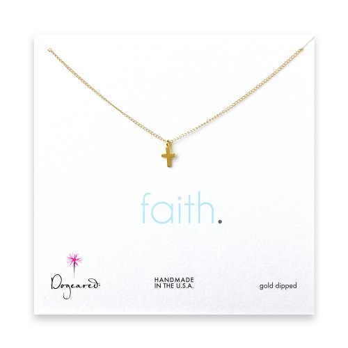 small cross pendant necklace, gold dipped