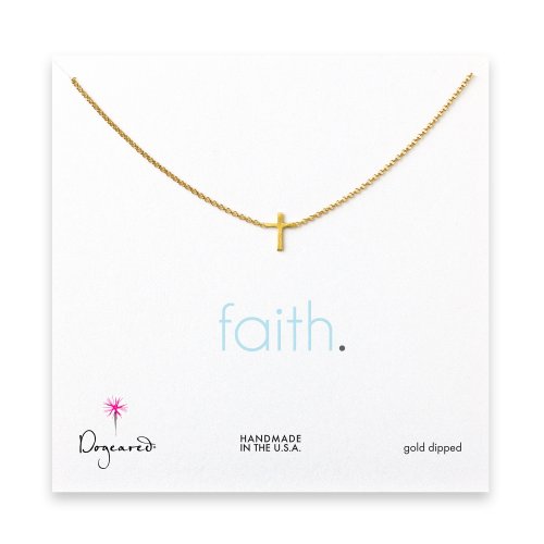 small cross necklace, gold dipped