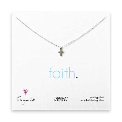 small cross pendant necklace, sterling silver