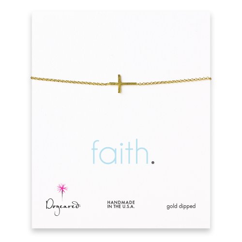 faith cross bracelet, gold dipped