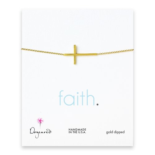 faith large cross bracelet, gold dipped