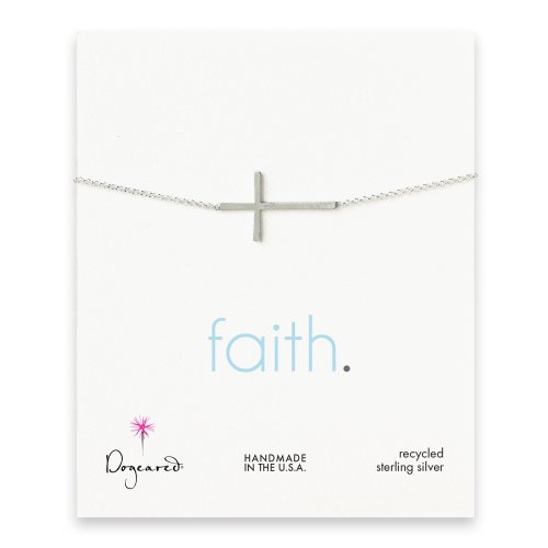 faith large cross bracelet, sterling silver