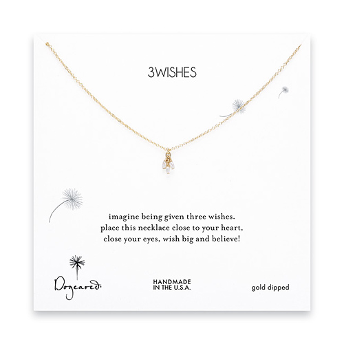 3 wishes pearl gold dipped necklace