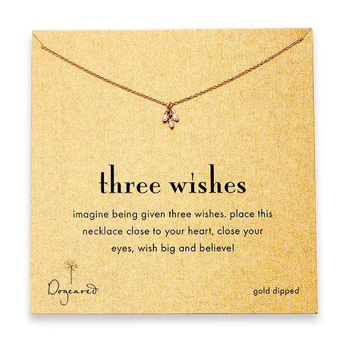 three wishes gold dipped necklace