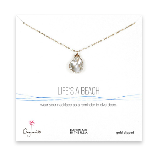 life's a beach keshi pearl necklace, gold dipped - 20 inches