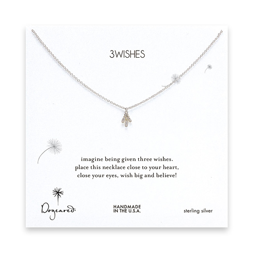 3 wishes pearl sterling silver necklace