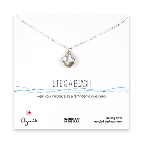life's a beach sterling silver keishi pearl necklace - 20 inches