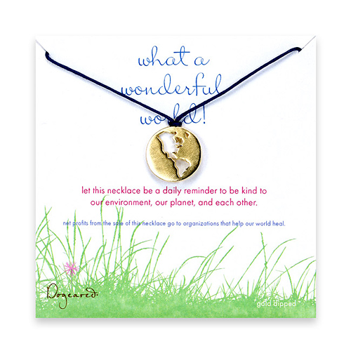 gold dipped what a wonderful world silhouette on navy waxed cotton