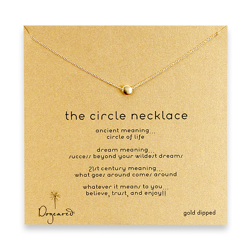 circle necklace, gold dipped