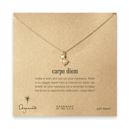 gold dipped carpe diem necklace