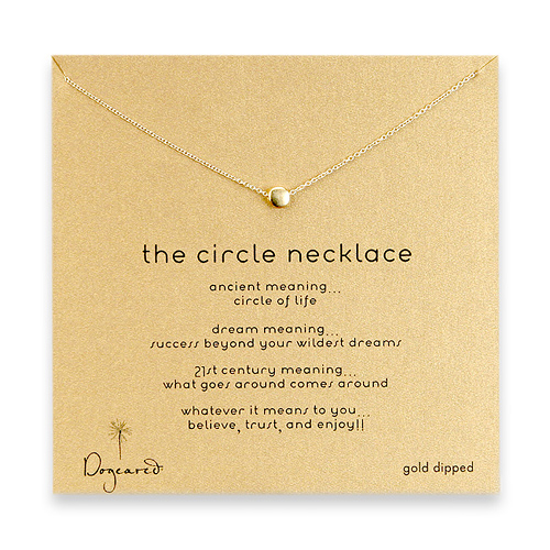 circle necklace, gold dipped - 18 inch