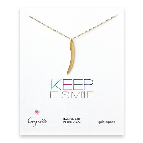 keep it simple gold dipped necklace with large horn