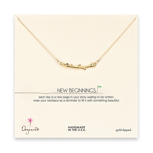new beginnings gold dipped branch necklace - 18 inches
