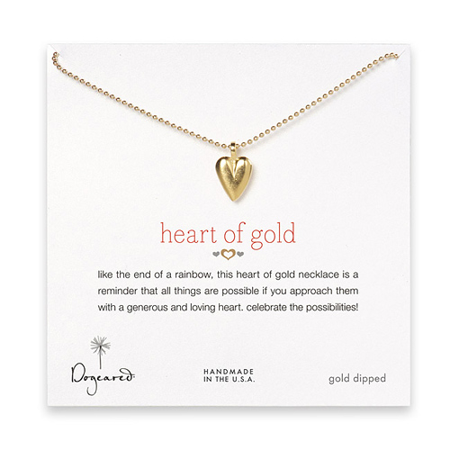 heart of gold gold dipped tiny ball chain necklace