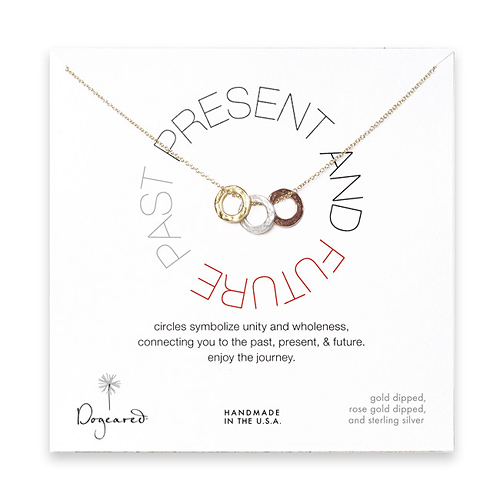 gold dipped past, present, future necklace