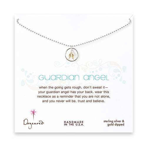 small guardian angel sterling silver on tiny ball chain necklace