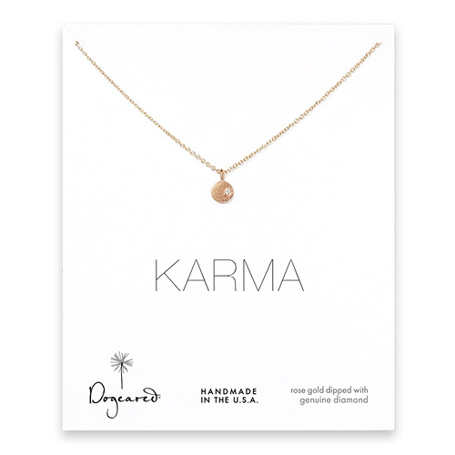karma diamond rose gold dipped necklace