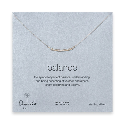 sterling silver balance bar necklace