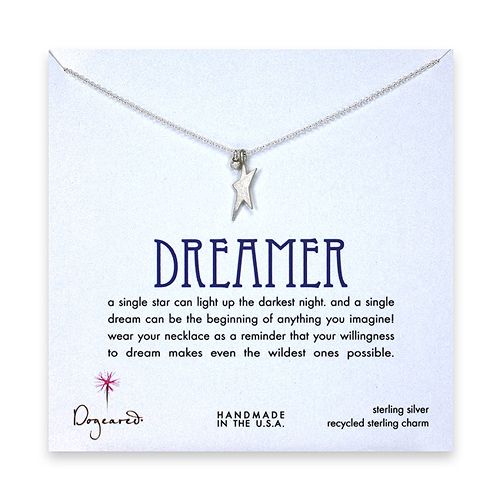 sterling silver dreamer necklace with dancing star charm