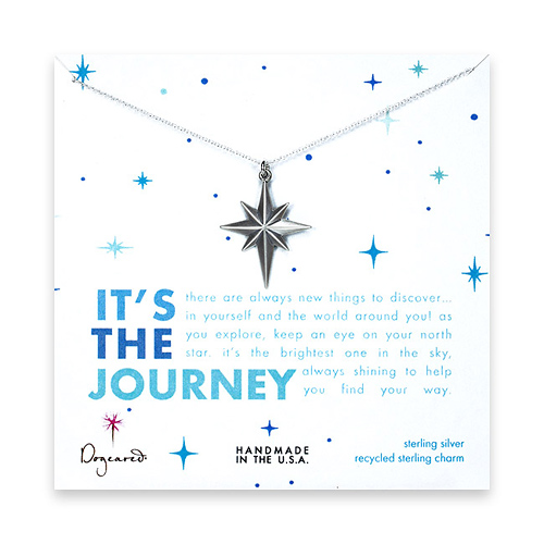sterling silver it's the journey necklace with north star charm