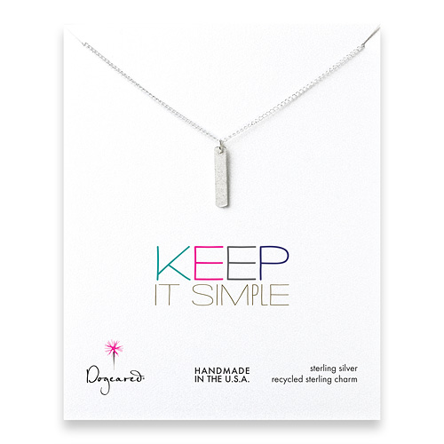 keep it simple sterling silver long bar necklace