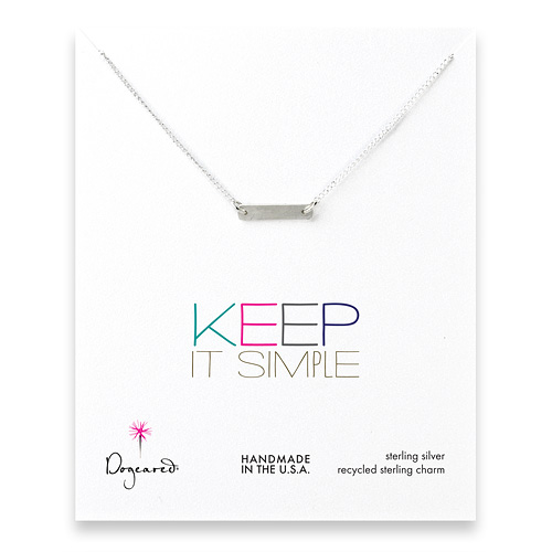 keep it simple sterling silver bar necklace