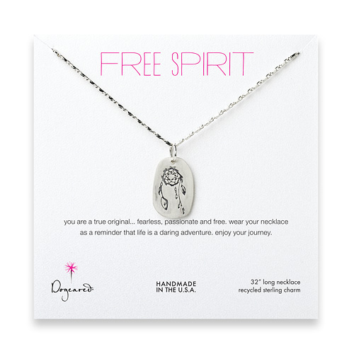 free spirit sterling silver dream catcher necklace - 32 inches