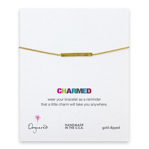 charmed large bar bracelet, gold dipped