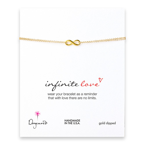 small infinite love bracelet, gold dipped