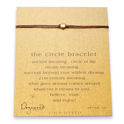 circle bracelet gold dipped on tobacco irish linen