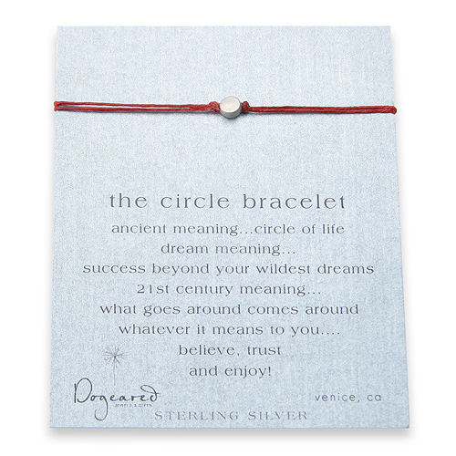 circle bracelet sterling silver on red irish linen