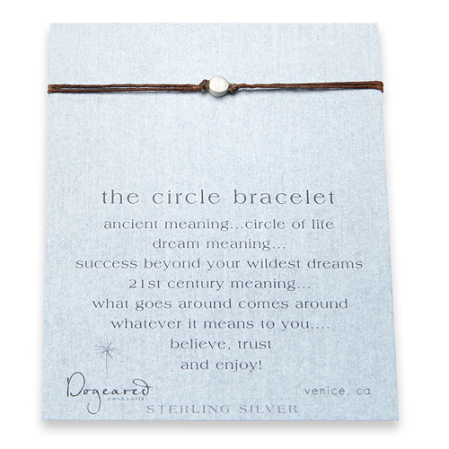 circle bracelet sterling silver on tobacco irish linen