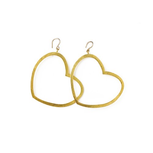 always beautiful heart earrings, gold dipped