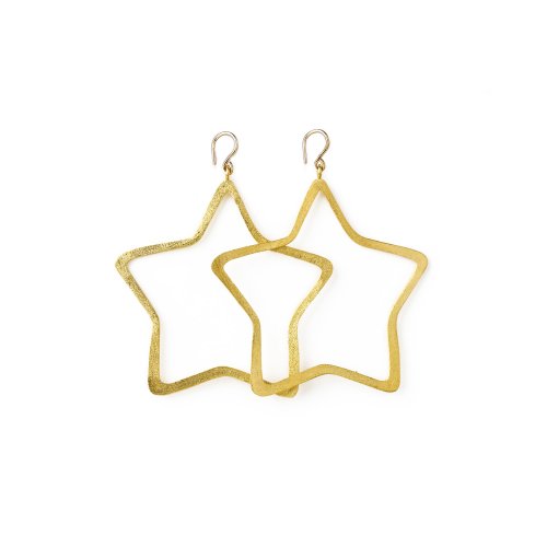 always beautiful star earrings, gold dipped