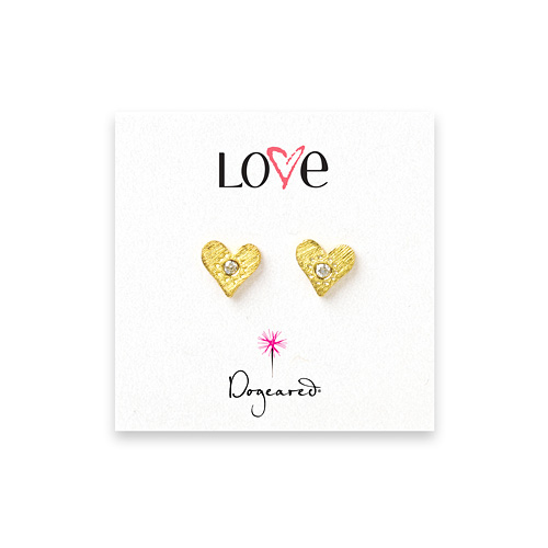 love diamond gold dipped stud earrings