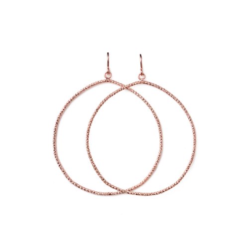 always beautiful sparkle hoop earrings, rose gold dipped