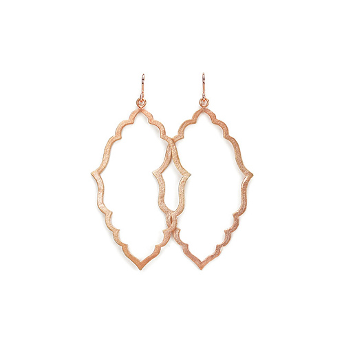 always beautiful moroccan earrings, rose gold dipped