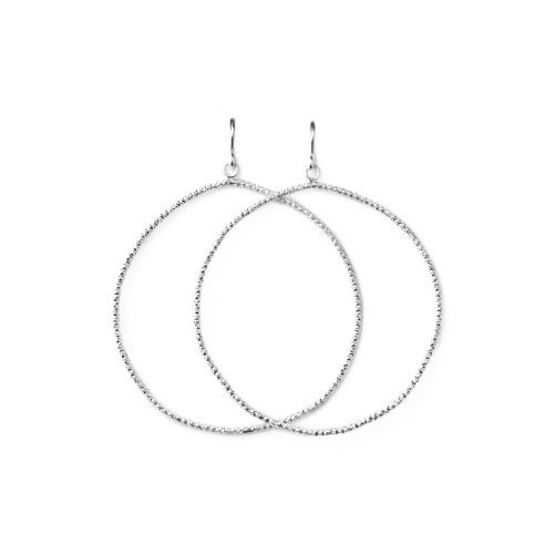 always beautiful sparkle hoop earrings, sterling silver