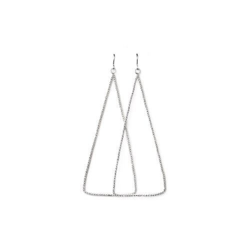 always beautiful sparkle triangle earrings, sterling silver