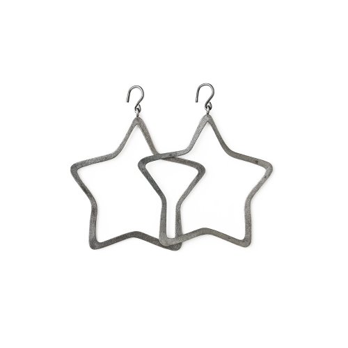 always beautiful star earrings, charcoal sterling