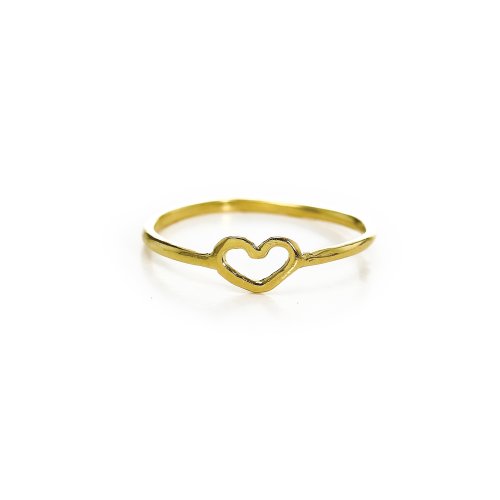 heart ring, gold dipped, size 7