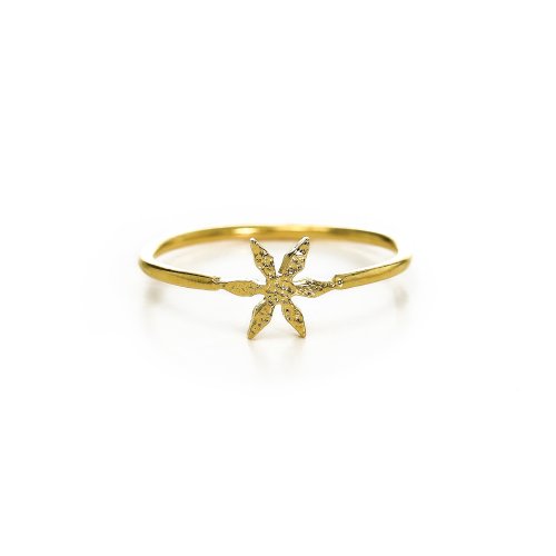 flower ring, gold dipped, size 8