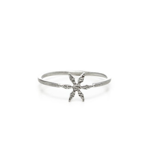 flower ring, sterling silver, size 5