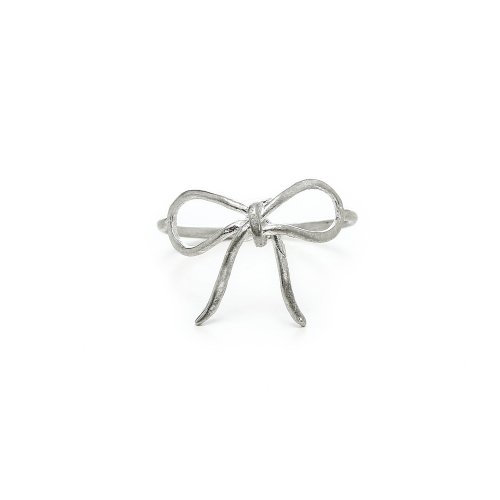 bow ring, sterling silver, size 6