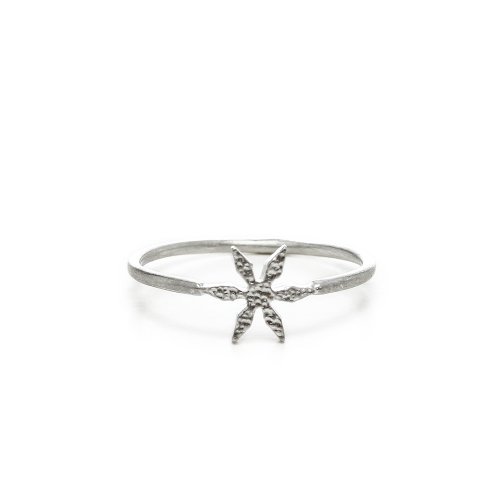 flower ring, sterling silver, size 6