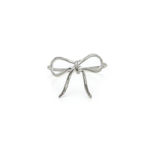 bow ring, sterling silver, size 7