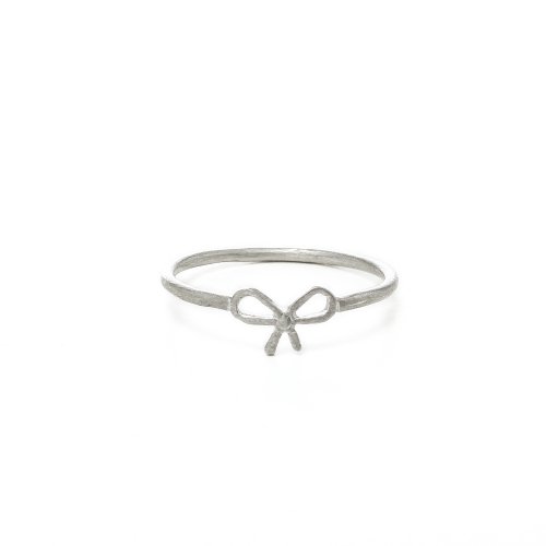 small bow ring, sterling silver,  size 7
