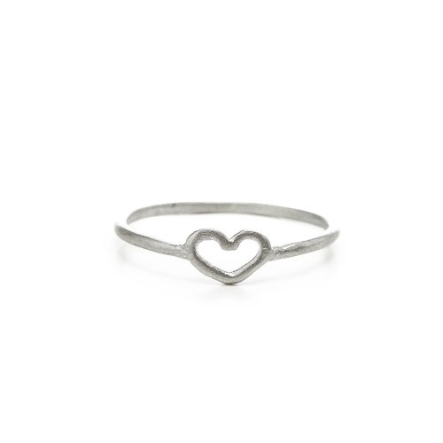 heart ring, sterling silver, size 7