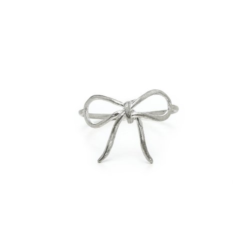 bow ring, sterling silver, size 8