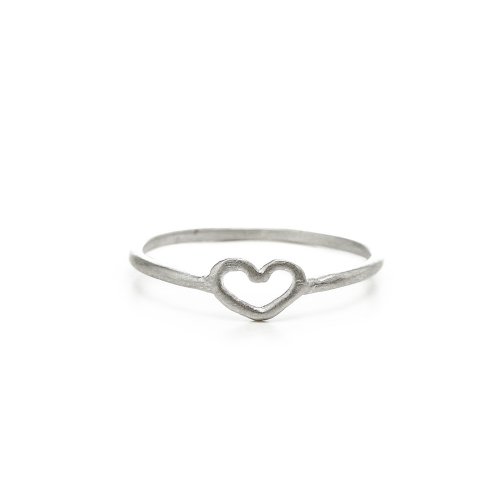 heart ring, sterling silver, size 8